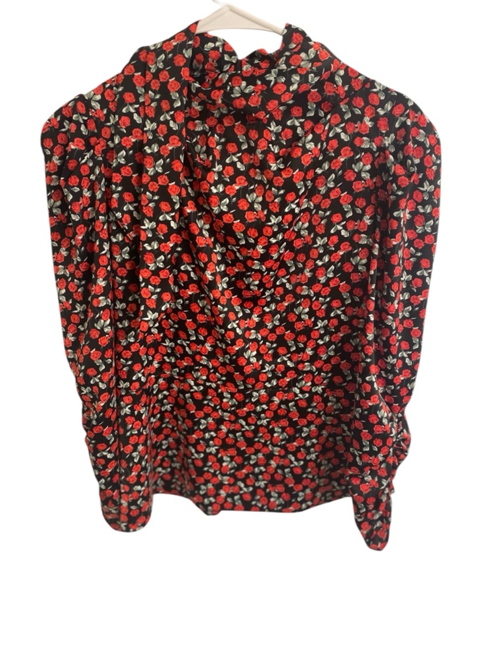 Zara satin blouse with roses NWT